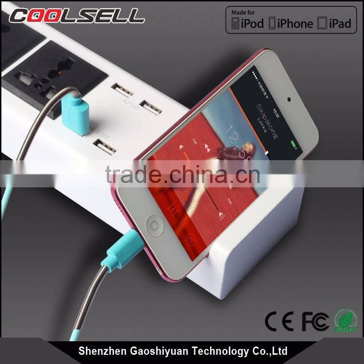 Spring MFi C48 USB cable for iPhone6/6S, 8pin connector mfi cable for apple with spring