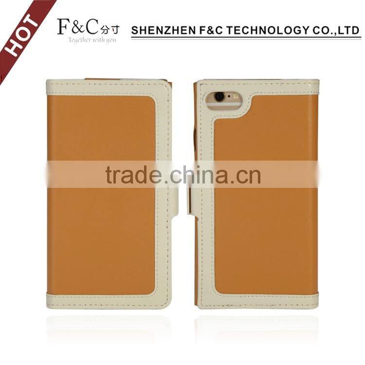 Shenzhen F&C perfect fit side-opening exquisite pu leather sleeve cover customise phone case for iphone 7