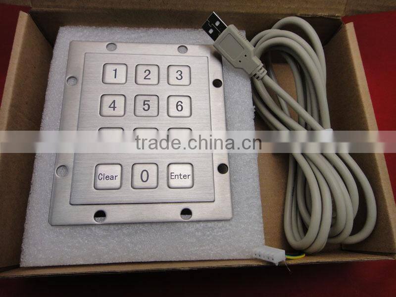 stainless steel 12 keys keypad