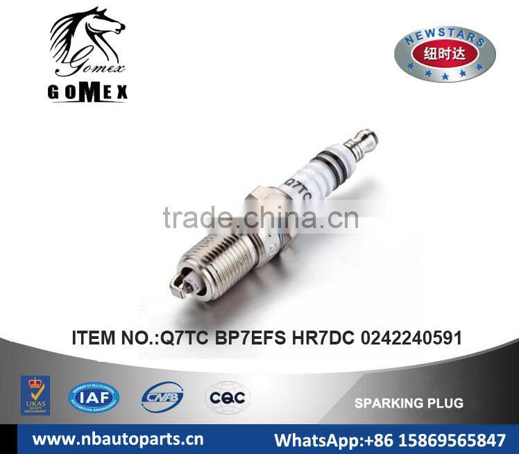 High Quality Auto Spark Plug Q7TC BP7EFS HR7DC 0242240591 for AUDI DODGE EAGLE FORD JAGUAR LINCOLN MAZDA MERCURY.etc.