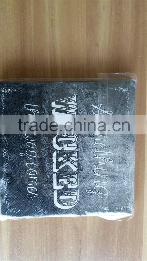 Natural Color Disposable Printed Lenchon Napkin/kraft brown napkin paper