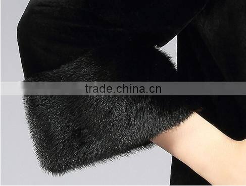 rex14052 sheeted rex rabbit fur coat mink collar cuffs stand collar