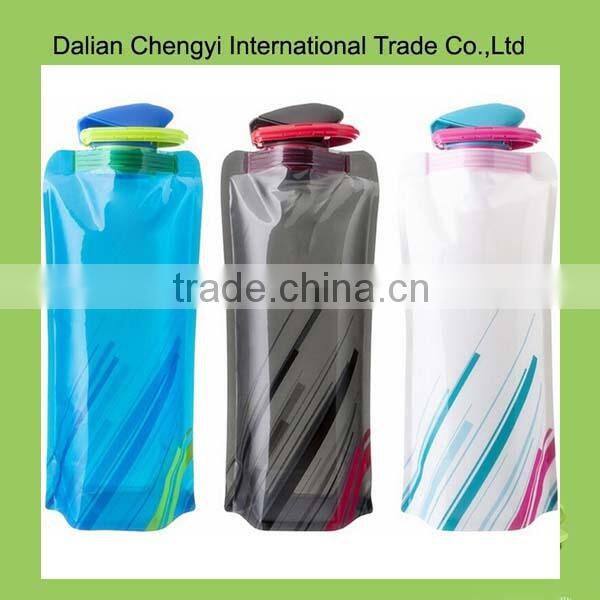 OEM easy carrying non toxic pvc water bottle for outdoor sport