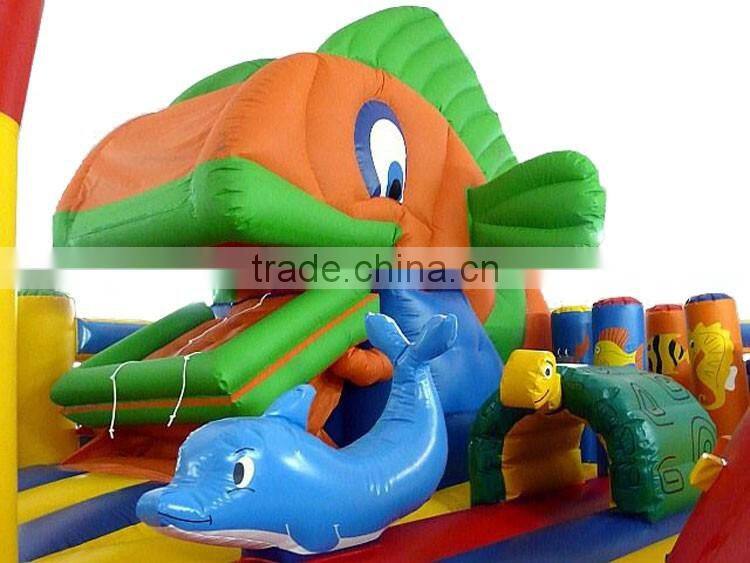 tropical theme kids inflatable trampoline,inflatable kids jumping trampoline,seaworld inflatable trampoline for sale
