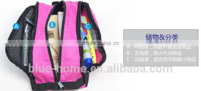 2015 Latest design fashion 3 layers men women travelling cosmetic bag Professional toothbrush toothpaste organizer tool pouch