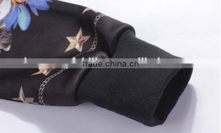 2015 New Autumn personalized printing hooded cardigan dry fit hoodie wholesale