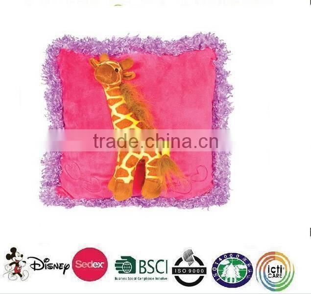 plush animal pillow and cushion/plush animal shaped pillow/plush giraff