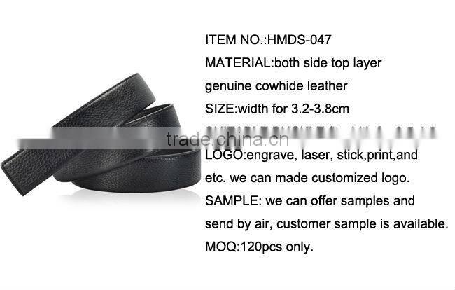 Top quality both side top layer cowhide leather dress belts for men
