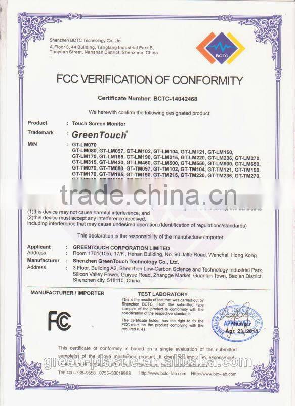 22'' high resolution computer monitor,industrial touch desktop monitor,TFT LCD Resistive screen monitor with VGA,DVA