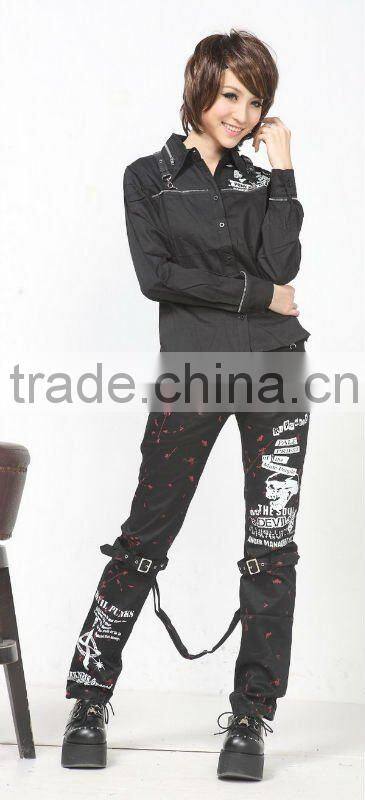 VISUAL PUNK Gothic KERA Lolita shirt Blk 71038