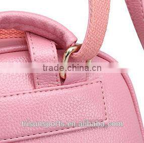 hot pink leather girls backpack , shopping travel bag