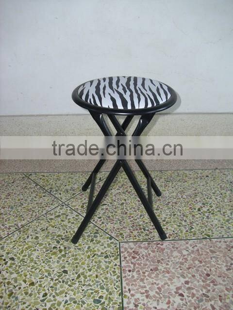 Living room furniture metal folding stool children chair with PVC cushioned seat