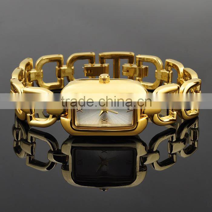 New Technology 2016 Stainless Steel Gold Plated Wrist Watch