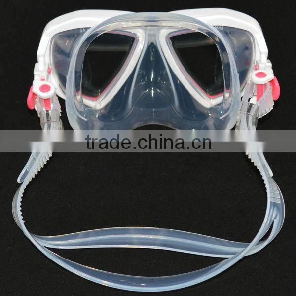 Fashion female diving mask, plastic eyeglasses frames, liquid silicone skirts diving mask