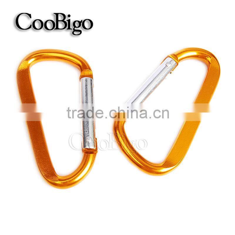 Multi-Color Aluminum Spring Flat Carabiner Snap Hook Hanger Keychain Hiking Camping #FLQ189-8C(Mix-s)