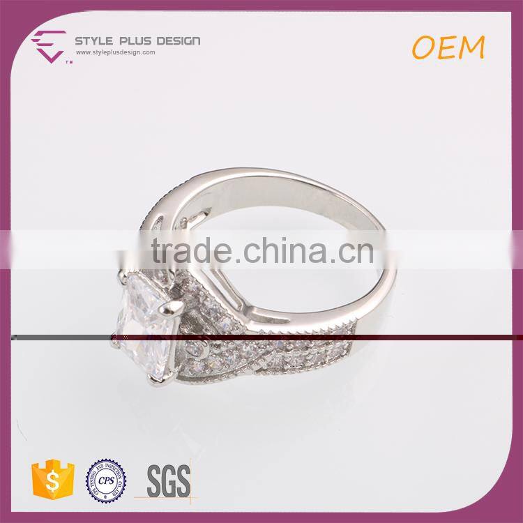 R63473K01 China wholesale jewelry silver plated diamond wedding rings jewelry for women