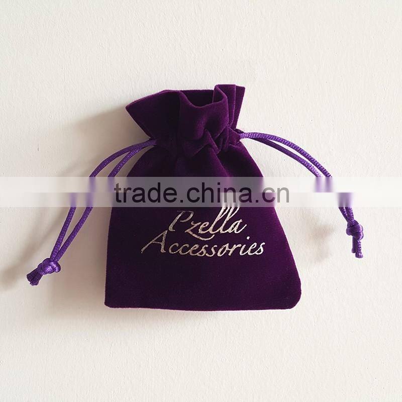 velvet pouch drawstring bag logo