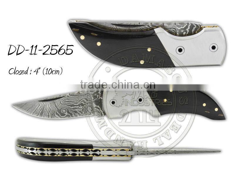 Damascus Steel Folding Knife DD-11-2560