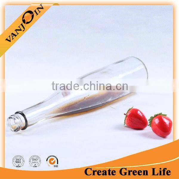 400ml custom long clear glass liquor bottle