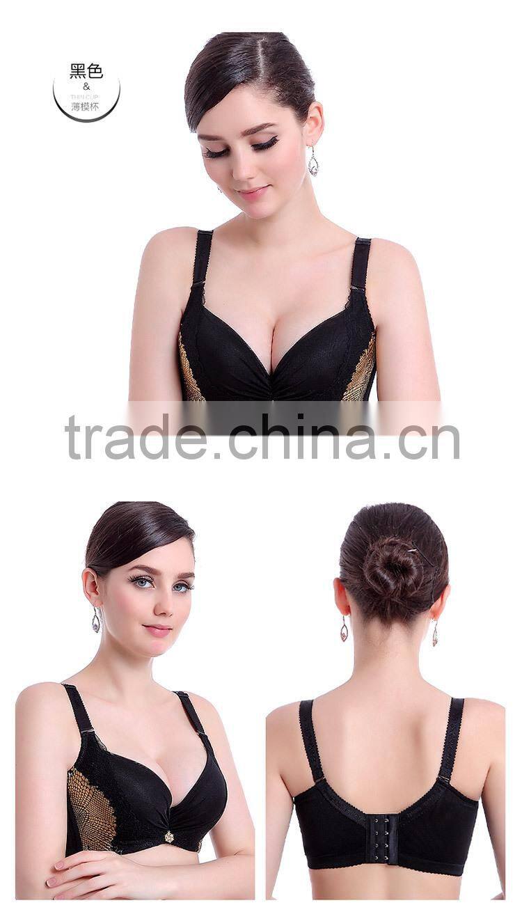 Women's Retro Breast Lift Thin Cup Plus Size Lace Bra