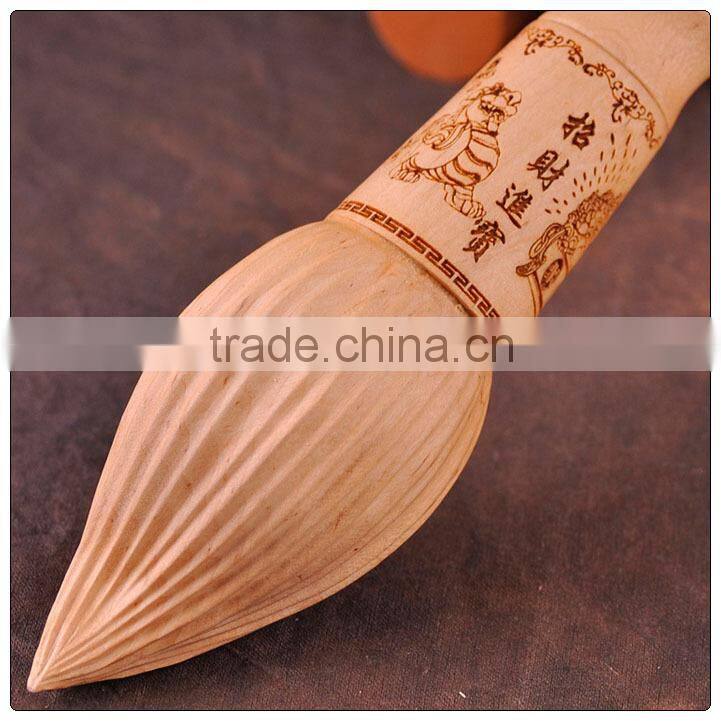 Peach wooden wen chang pen decoration