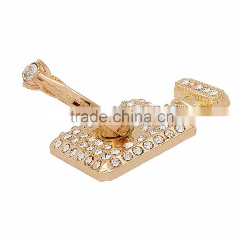 Samco Perfume Bottle Design Multi-Angle 360 Degree Rotating Handmade Crystal- 3D Alloy Portablering Ring Holder for Mobile Phone