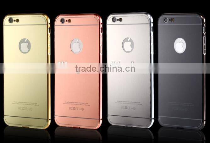For iPhone 6/6s Gold Plating Aluminum Case With Metal Bumper