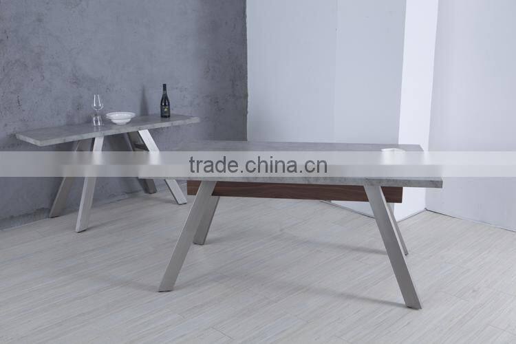 2016 Popular marble top stainless steel frame dining table