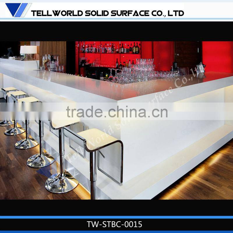 2014 modern high quality beauty luxury artificial marble mini bar counter for sale