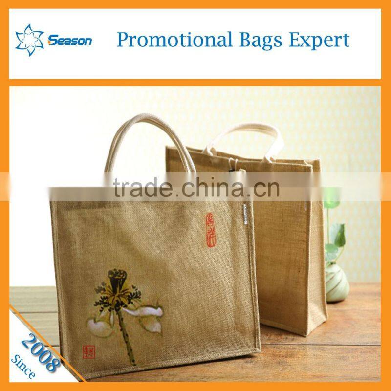 Wholesale shopping bag jute beach bag cheap jute bag