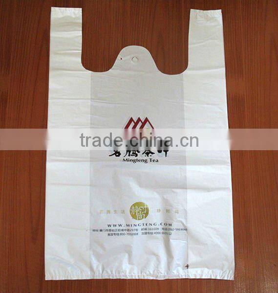 HDPE vest handle shopping bag supermarket plastic bag