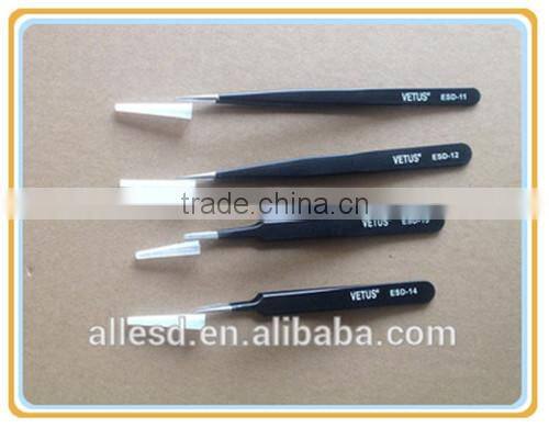 Black Cleanroom Antistatic Stainless Steel Tweezer