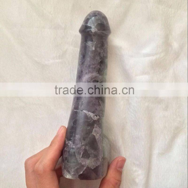 Hand Carved Natural Rock Polished Gemstone Crystal Dildo