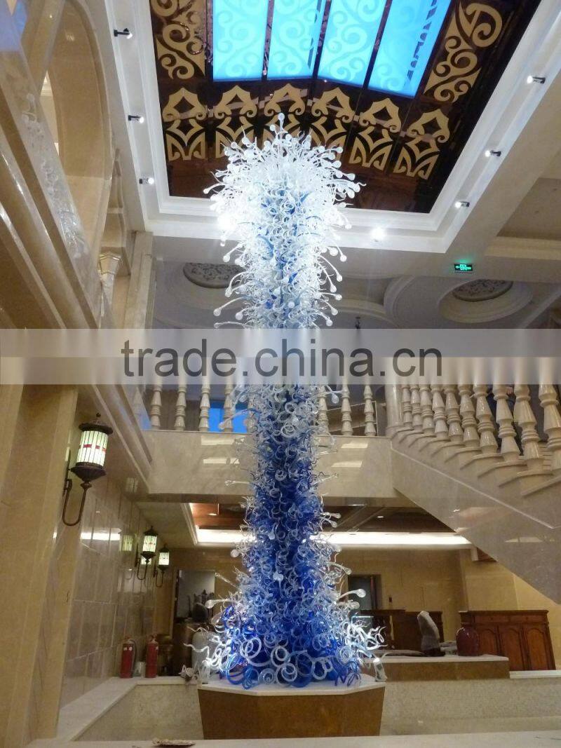 unique colored glass LED lighting chandelier art glass decoration floor lighting