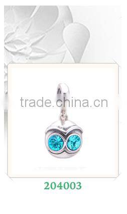 New Blue Crystals 925 Sterling Silver Daughter Heart Charms for Bracelet Jewelry Making Family Gift