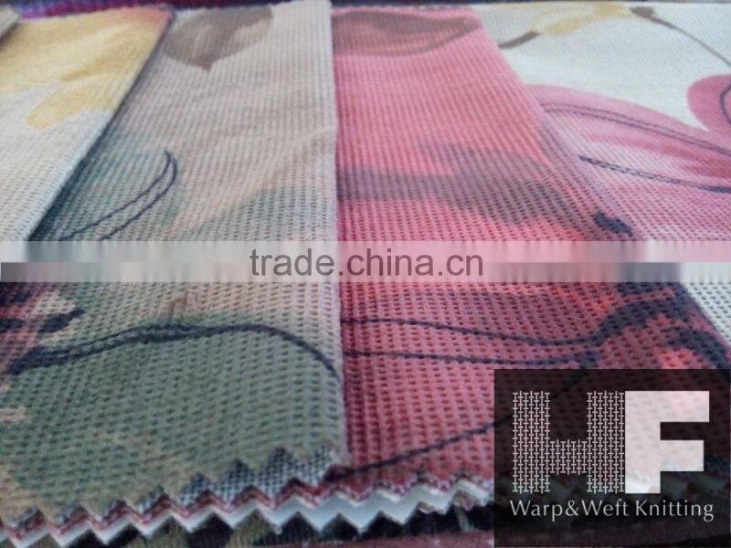 ZJHF-F46 imitaiton super soft embossed printed velvet bonded TC for sofa fabric