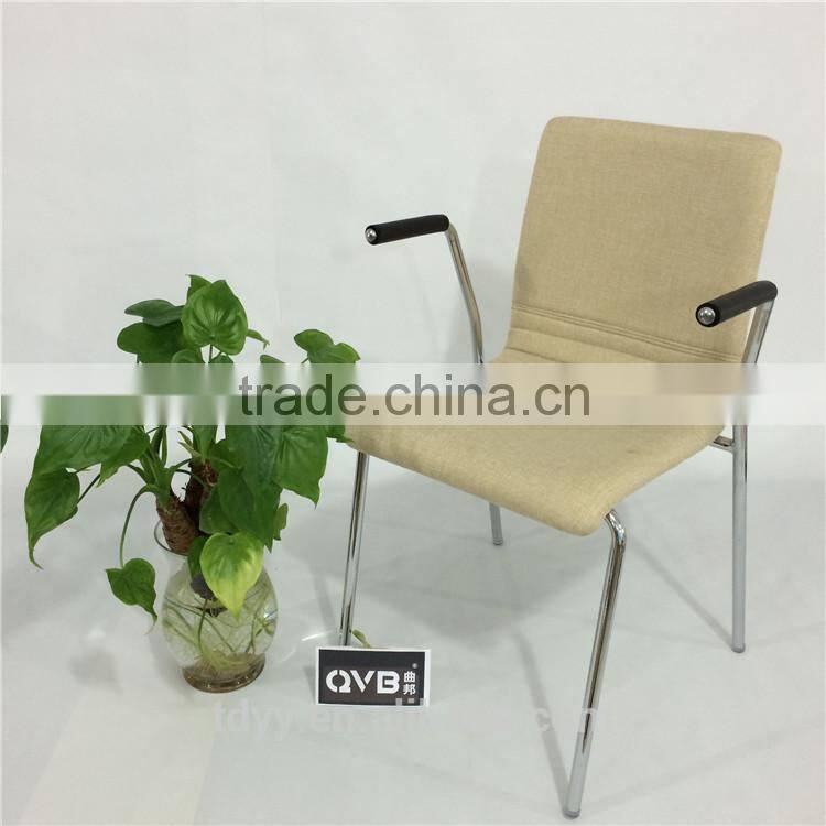 TDC-170-3 QVB JIANDE TONGDA BENTWOOD PLYWOOD FABRIC SEAT stackable METAL CHROME PLATED ARMREST OFFICE CHAIR