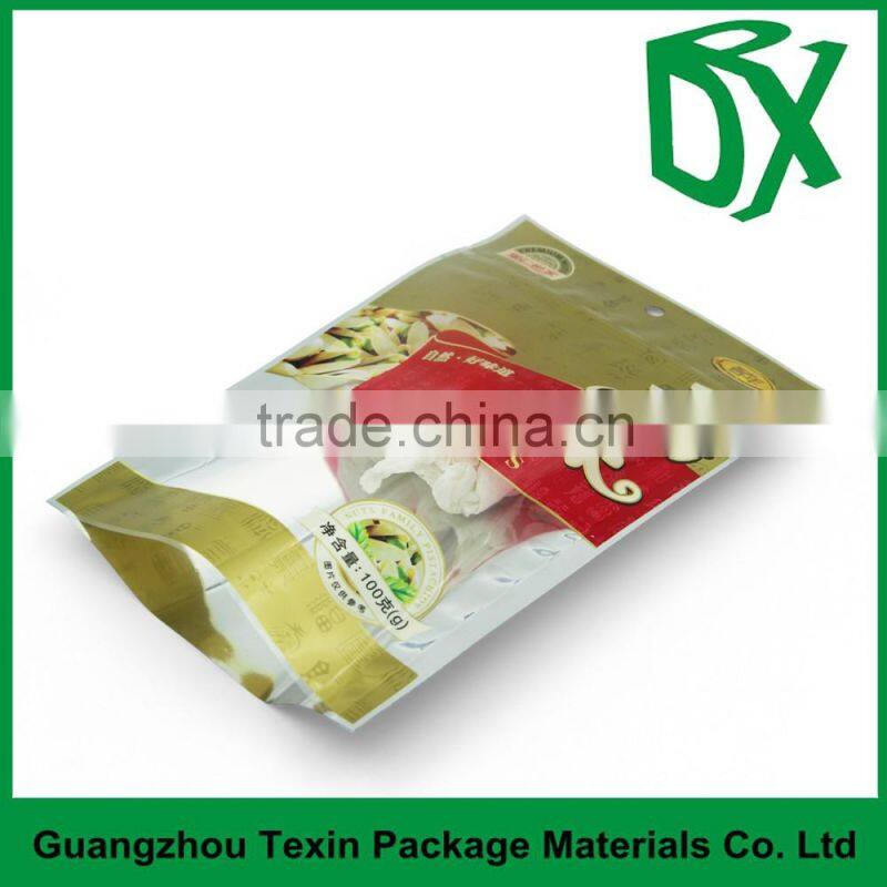 China online shopping printing stand up clear plastic zipper bag for food packing pouch in china