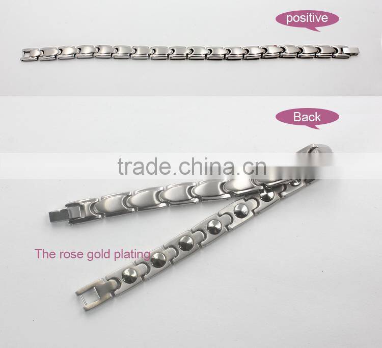 Korea hot sale Health Gold Plated tourmaline infrared Magnetic wholesale tungsten bracelet with germanium