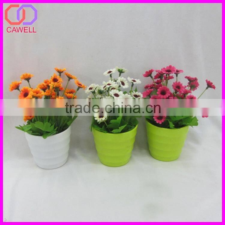 mini artificial plastic flower pot plant
