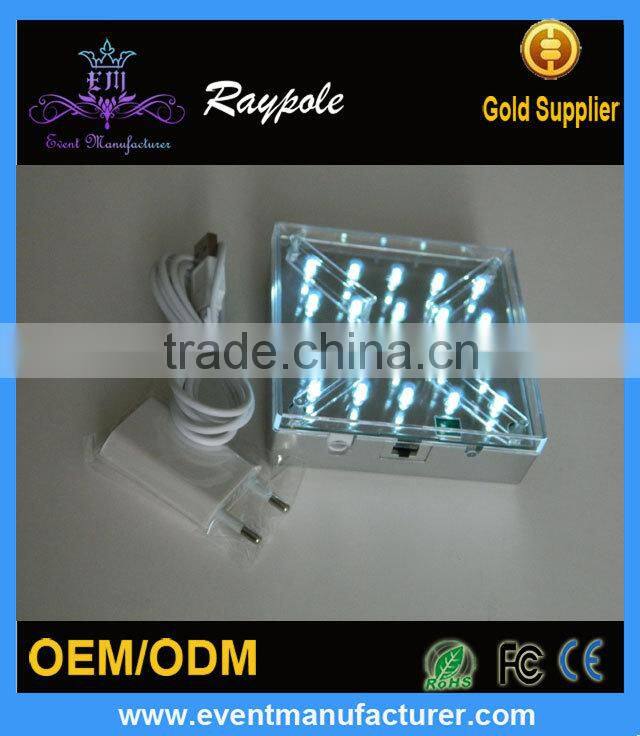 Wholesale Rechargeable 4inch Square LED Flower Vase Light