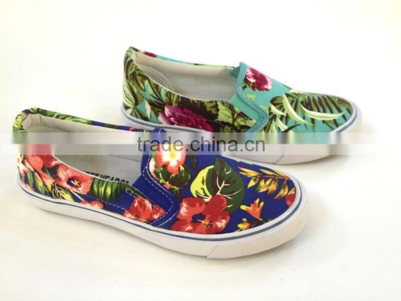 6 colorways slip on vulcanized women sneaker shoe low price china canvas women shoes 2016