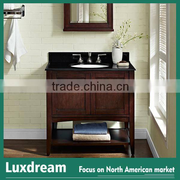 Dark cherry 24" solid wood tiny house bathroom vanity made in china