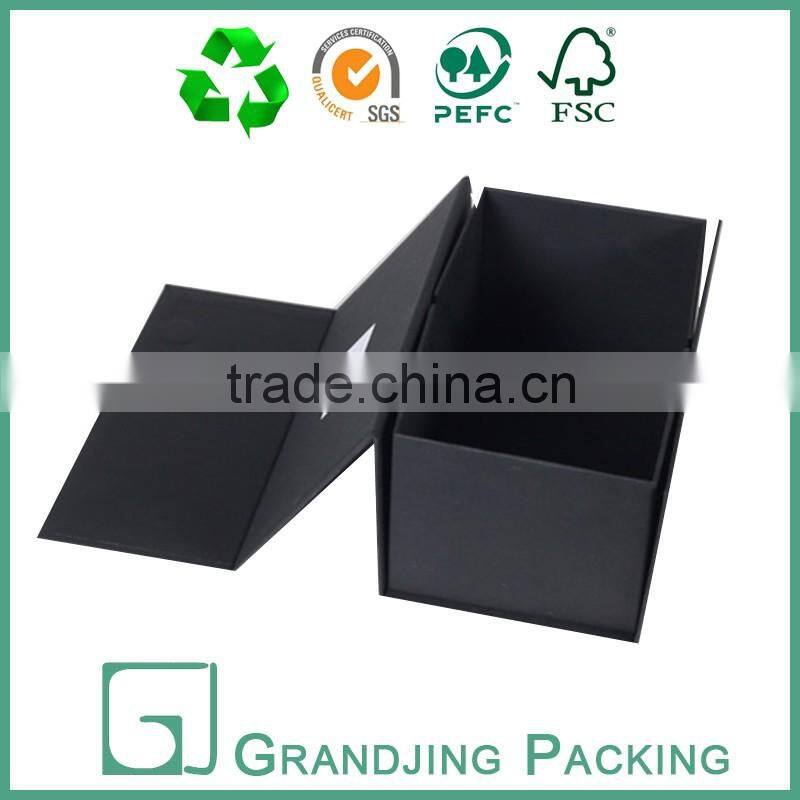 High quality recycled black folding packaging paper box