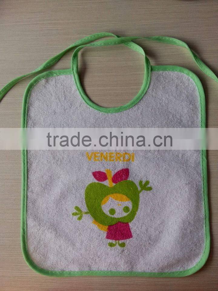 100% cotton terry jacquard bib for baby