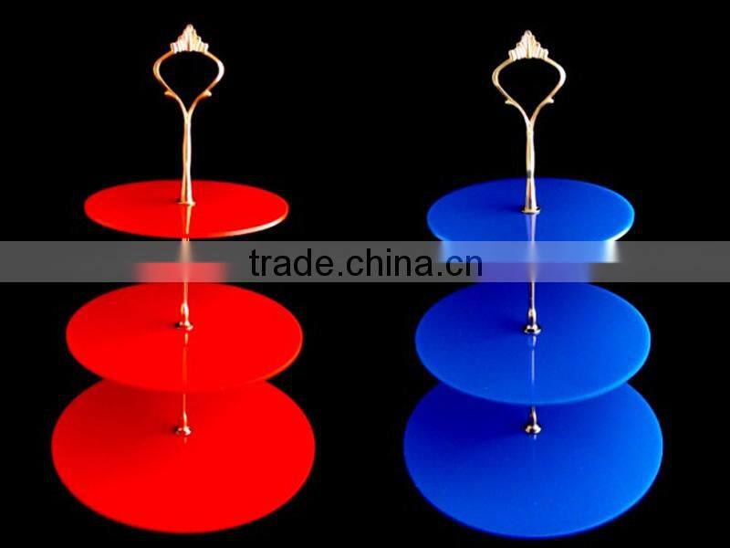 Customize pink wedding cake plates, acrylic cupcake stands, wholesale cake stands 3 tier