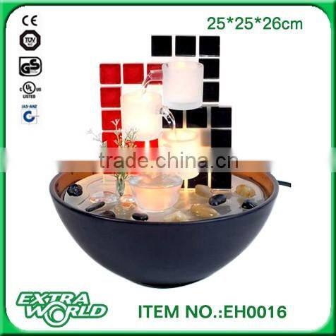 modern decor ornaments white ceramic iron glass water fountain lights change color creative home living room study