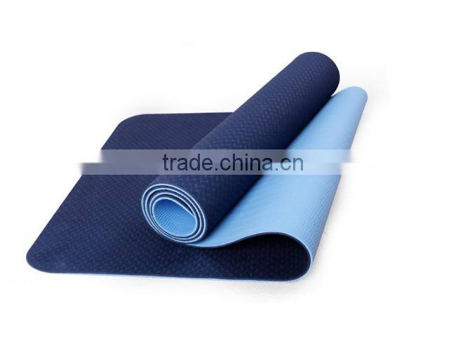 High Quality ECO-Friendly 6mm TPE Yoga Mat Indoor Fitness Equipments 2 Colors Yoga Mat