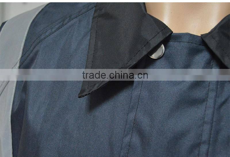 Hot sale high visibility raincoat clothing reversible wear silver refletive tape