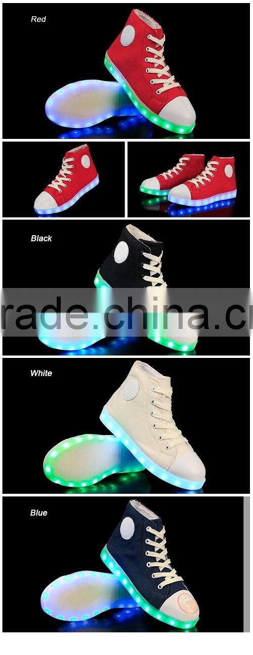 2016 Battery Operated LED Shoes Light Men LED Light Up Canvas Shoe